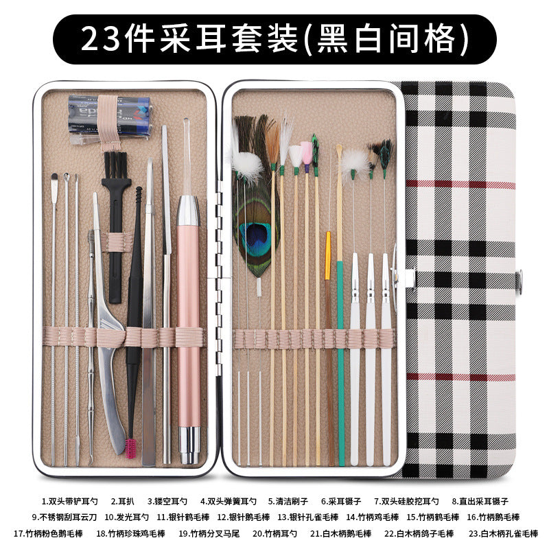 采耳工具套装,掏耳朵采耳孔雀羽毛,采耳工具套装,掏耳朵耳勺