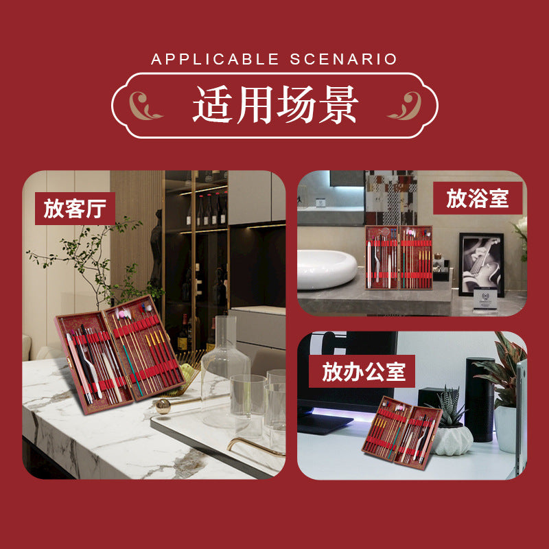 木盒装21件采耳工具,耳垢清洁鸡毛鹅毛棒,可视发光掏耳勺套装