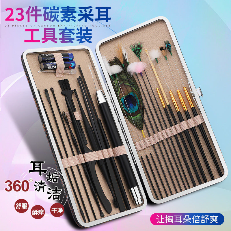 采耳工具套装,掏耳朵采耳孔雀羽毛,采耳工具套装,掏耳朵耳勺