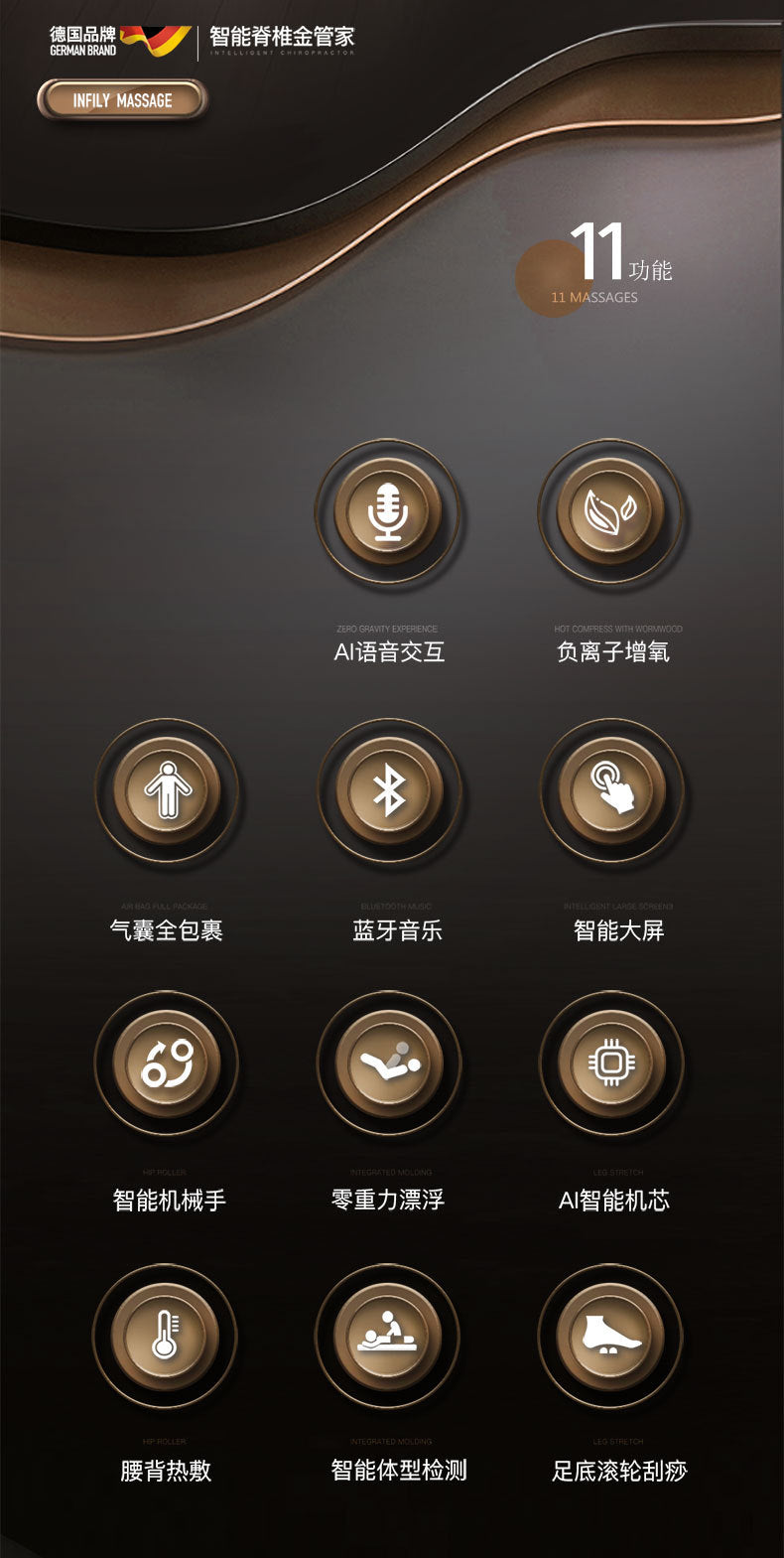 溫哥華倉發貨,七日内免費送貨到府-- 全自动sl轨道按摩椅,太空音乐舱,揉捏多功能电动家用豪华按摩椅 Y-15