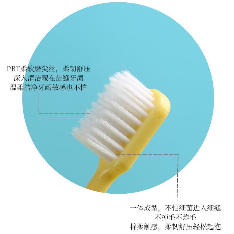 牙刷,糖果色牙刷10支桶装,成人情侣学生细软小头家用牙刷软毛