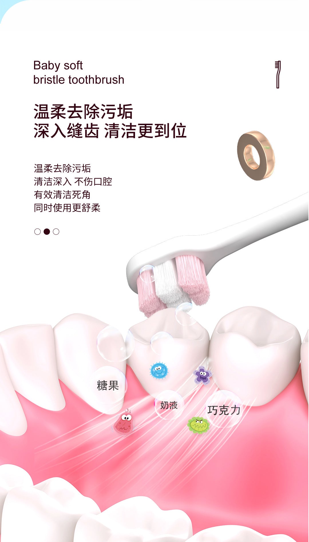 儿童软毛牙刷 ,家用护龈2-6岁宝宝,卡通单支独立包装软毛牙刷